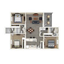Three Bedroom 1433 floor plan